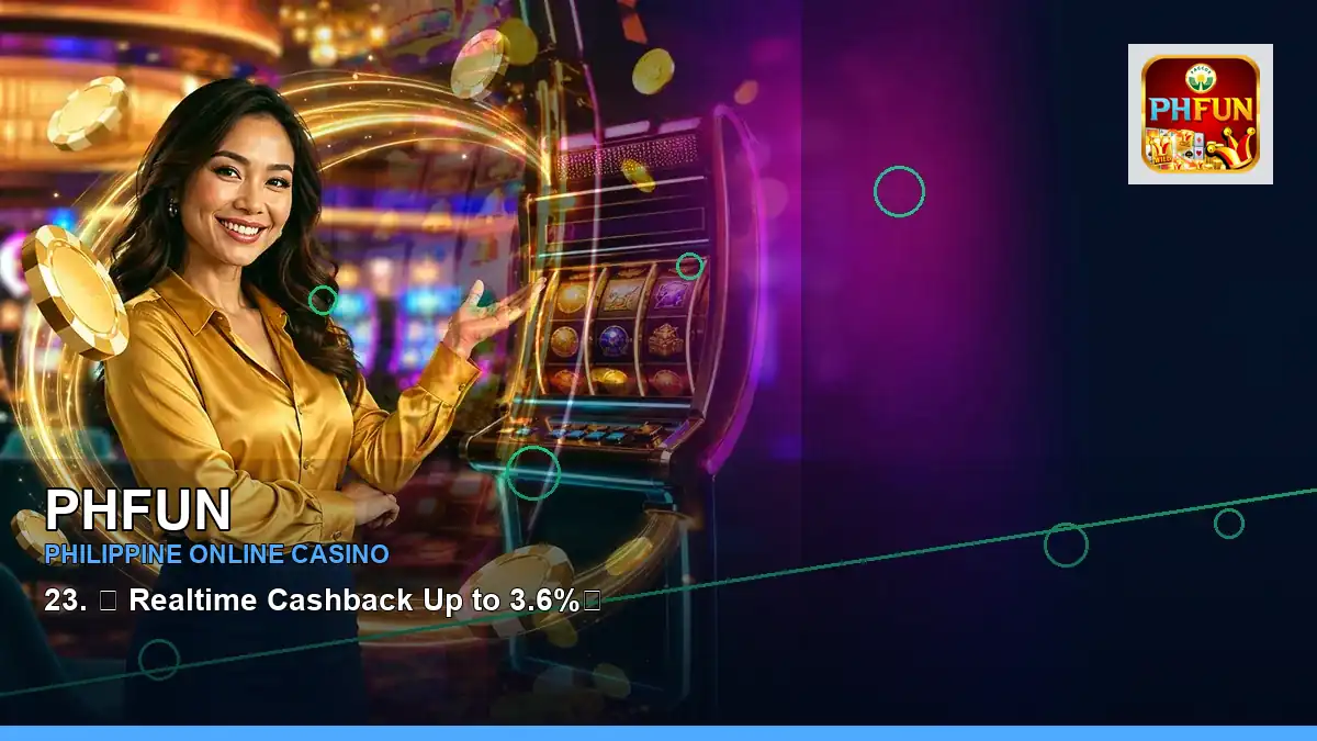 PHFUN first casino deposit and wallet options featuring an adult Filipina casino host with a left-framed composition