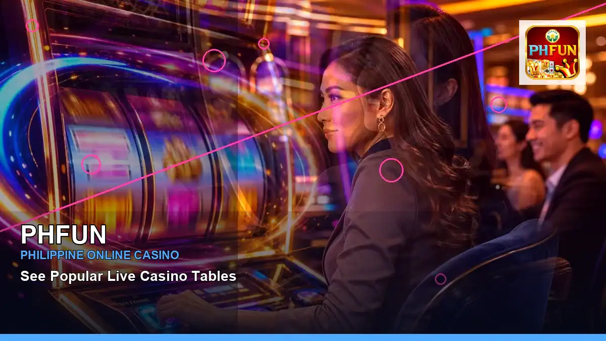 PHFUN neon jackpot slot games in a left-diagonal scene for the PHFUN brand search, casino access, games, account help and