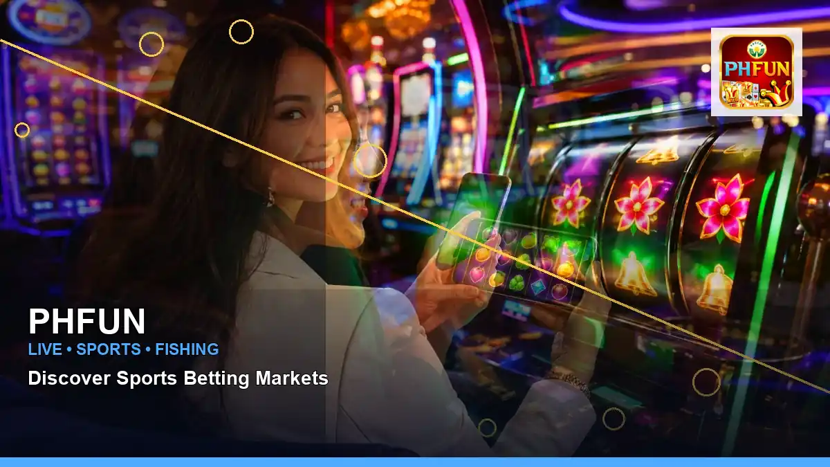 PHFUN coins casino cashback rewards featuring an adult Filipina casino host with a left-diagonal composition