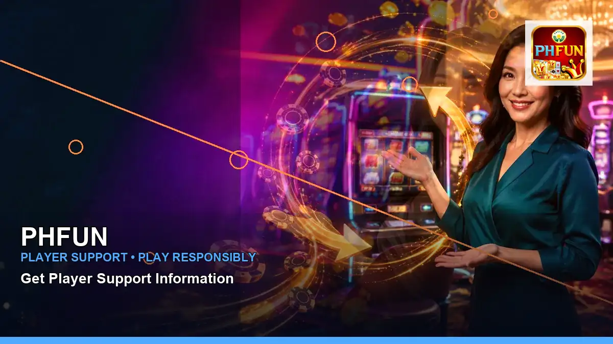 PHFUN casino cashback rewards featuring an adult Filipina casino host with a right-framed composition